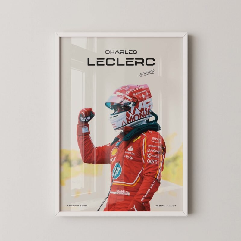 Charles Leclerc Formula 1 Monaco Grand Prix Victory Print