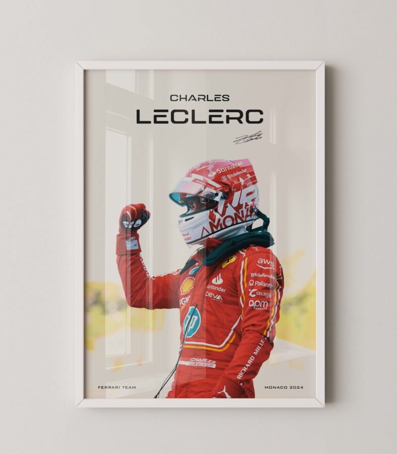 Charles Leclerc Formula 1 Monaco Grand Prix Victory Print