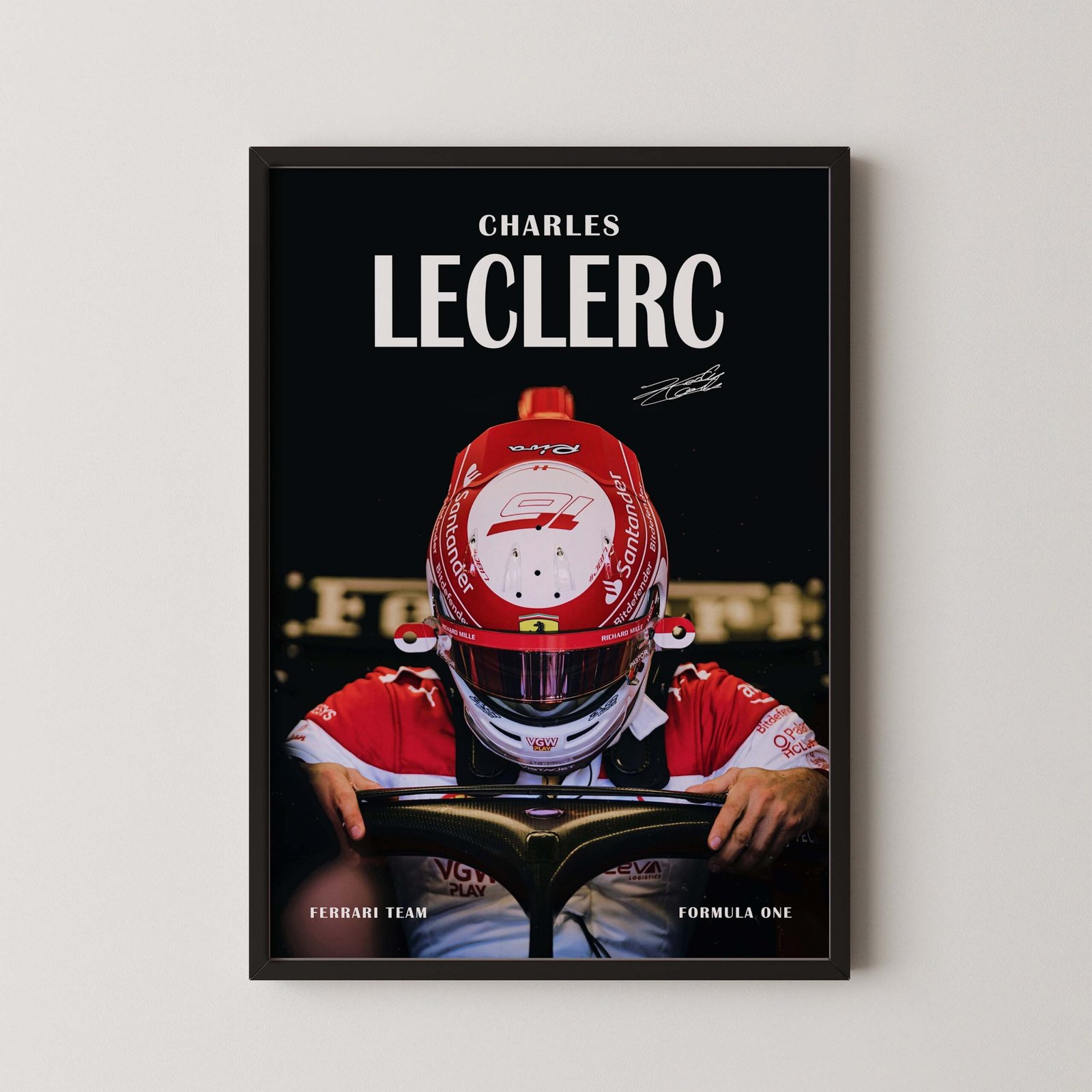 Charles Leclerc F1 Cockpit Wall Art