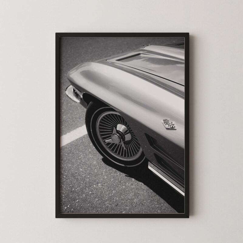 Vintage Corvette Side View Print