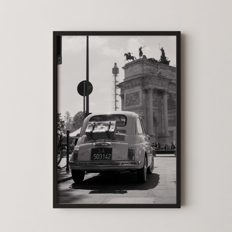 Vintage Fiat 500 Milano Print