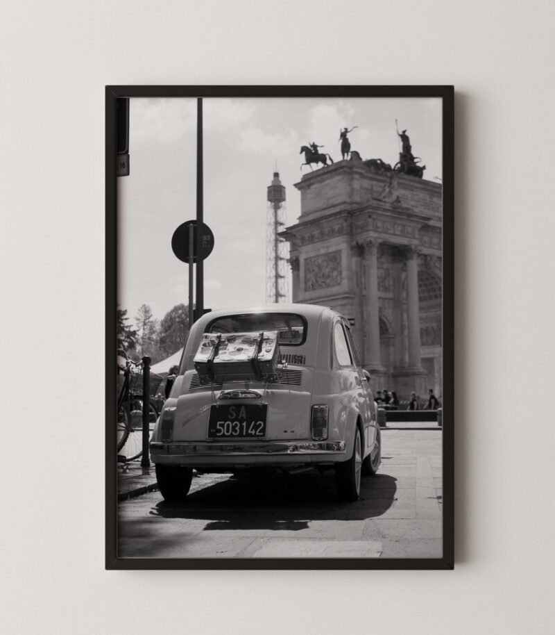 Vintage Fiat 500 Milano Print