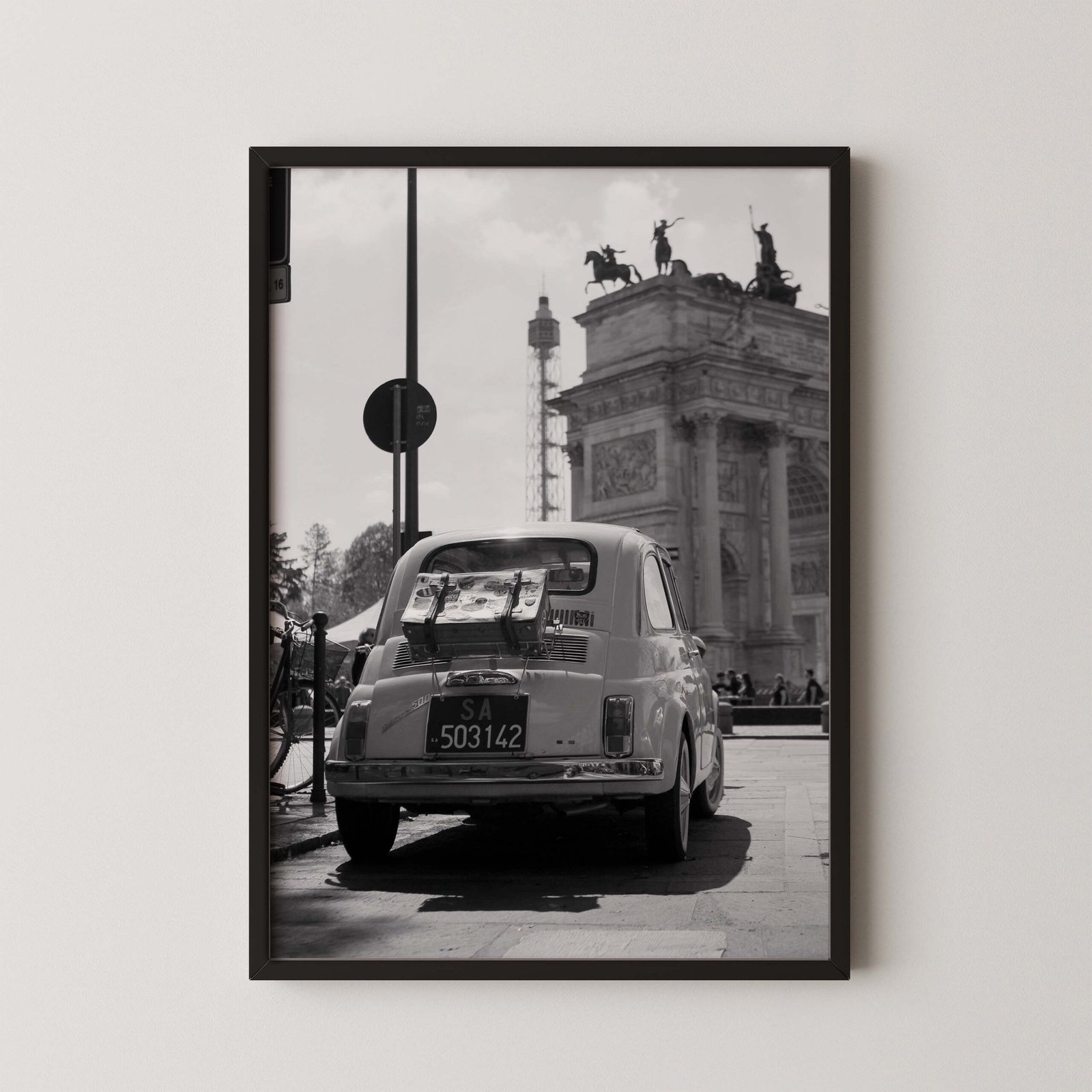Vintage Fiat 500 Milano Print