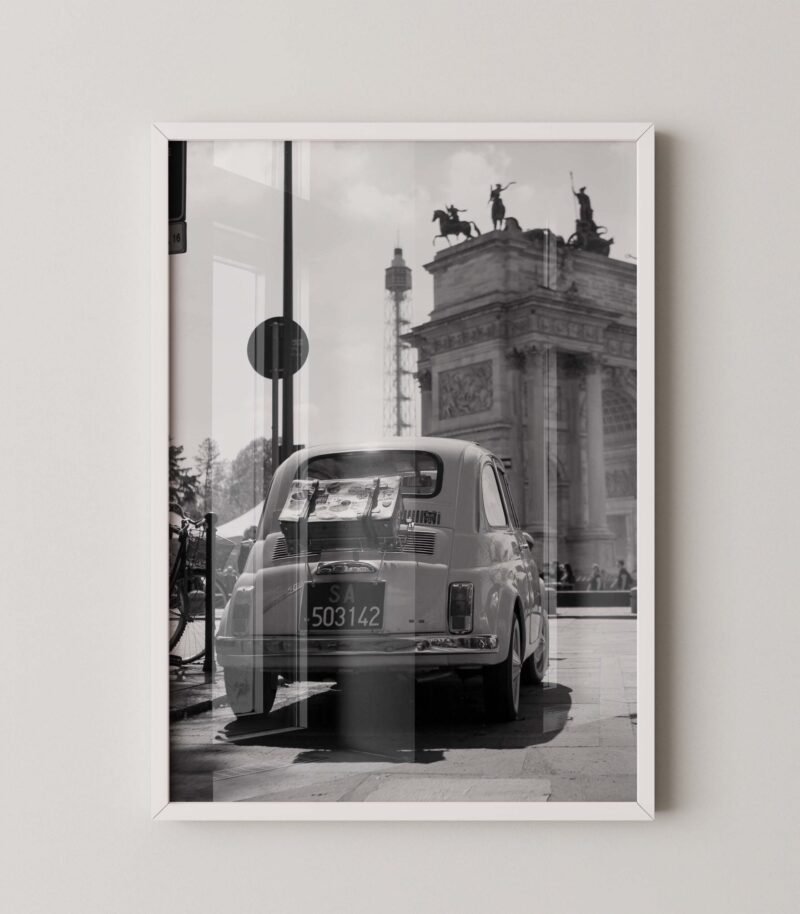 Vintage Fiat 500 Milano Print