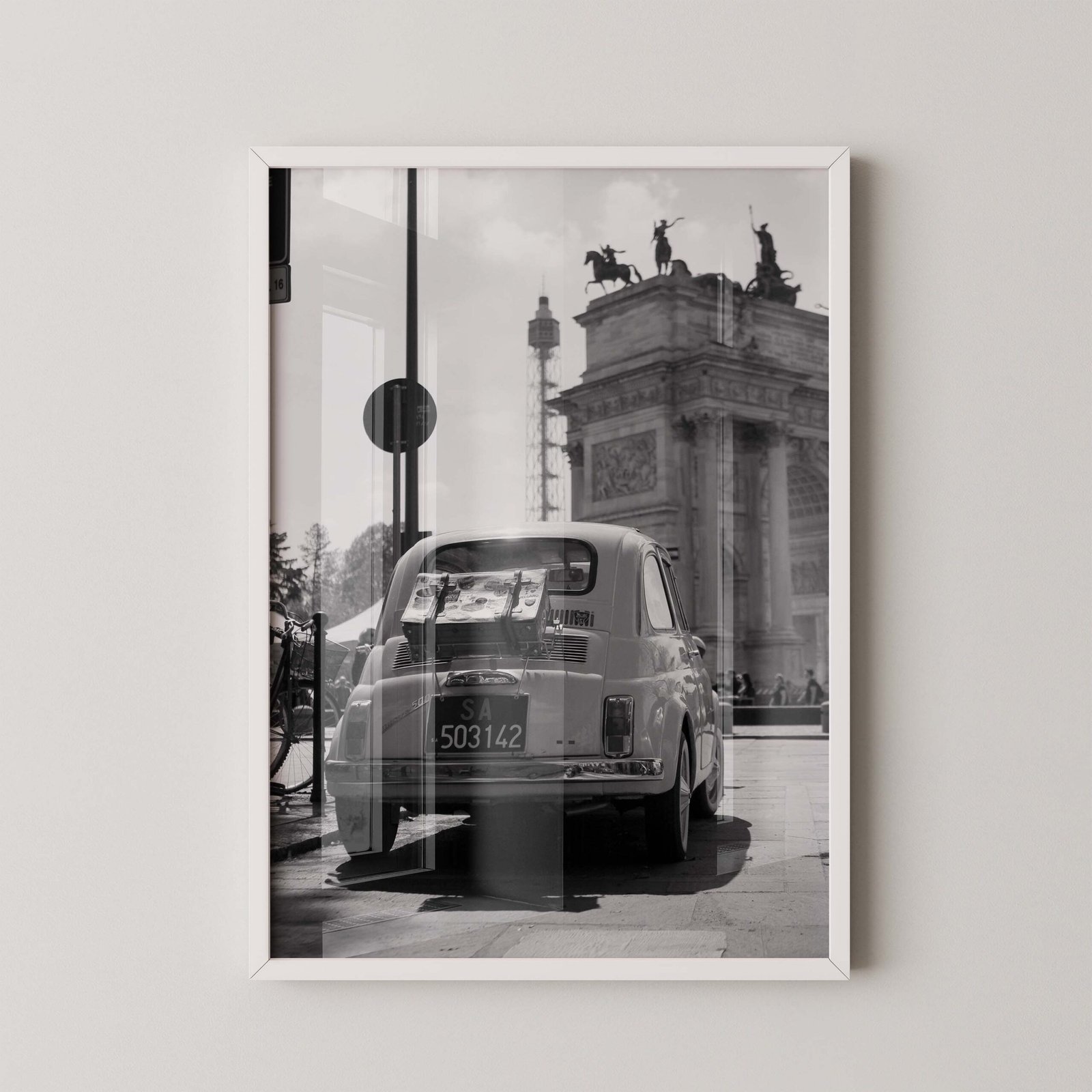Vintage Fiat 500 Milano Print - Image 2