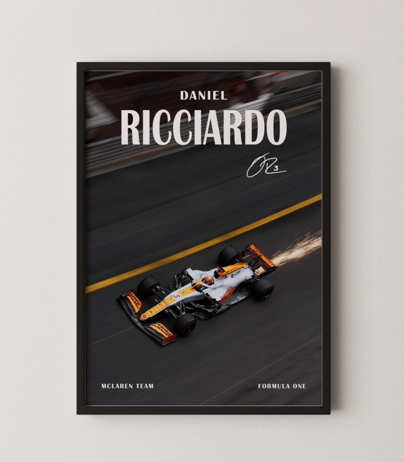 Daniel Ricciardo Monaco F1 Mclaren Poster