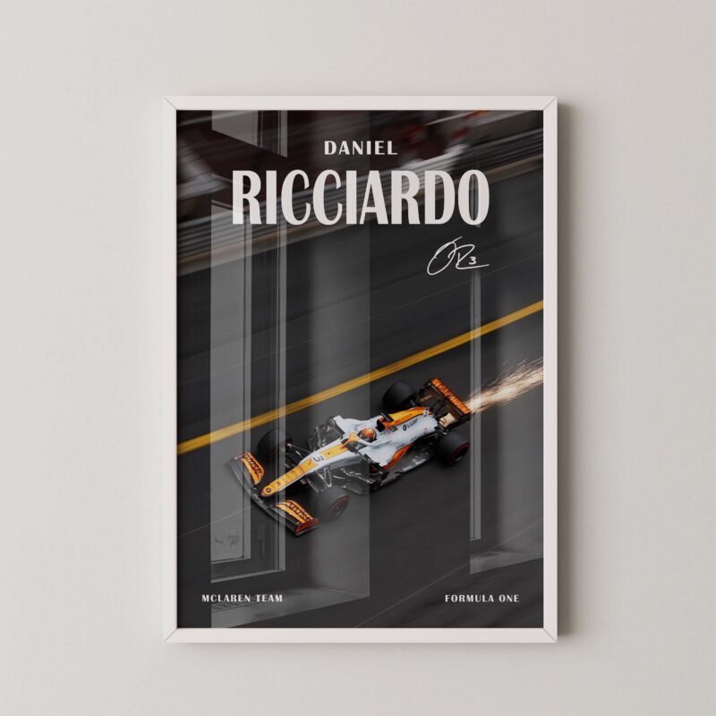 Daniel Ricciardo Monaco F1 Mclaren Poster