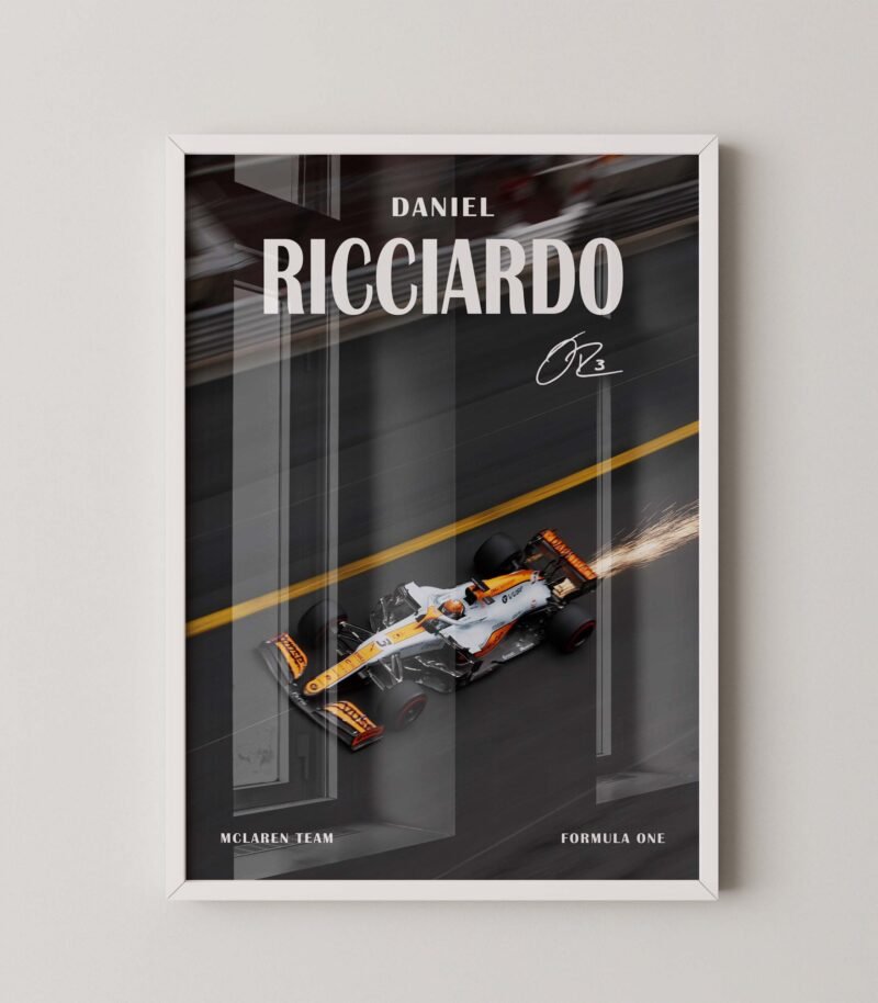 Daniel Ricciardo Monaco F1 Mclaren Poster