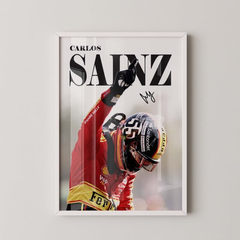 Carlos Sainz Formula 1 Ferrari Poster