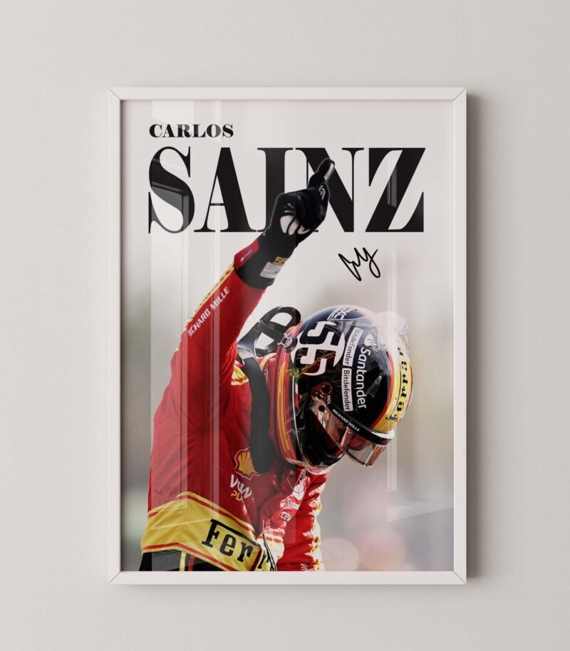 Carlos Sainz Formula 1 Ferrari Poster
