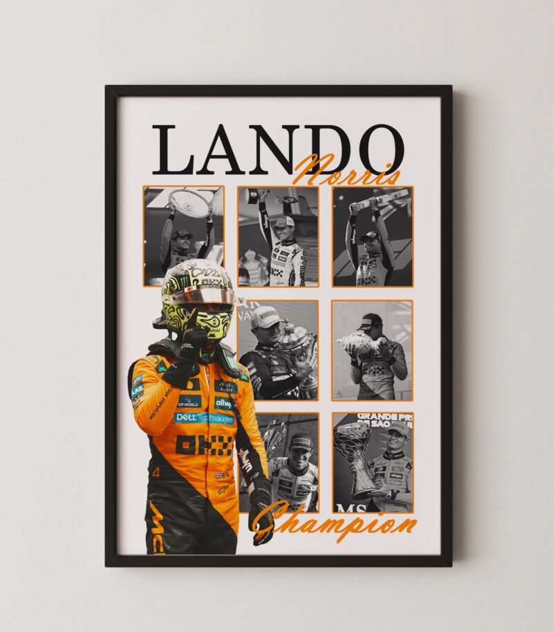 formula 1 2025 World Champion Lando Norris poster