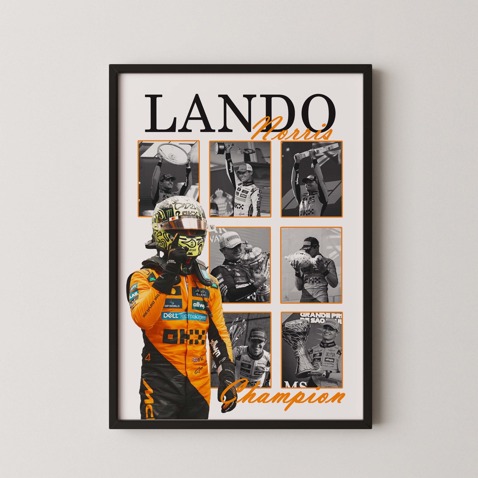 formula 1 2025 World Champion Lando Norris poster