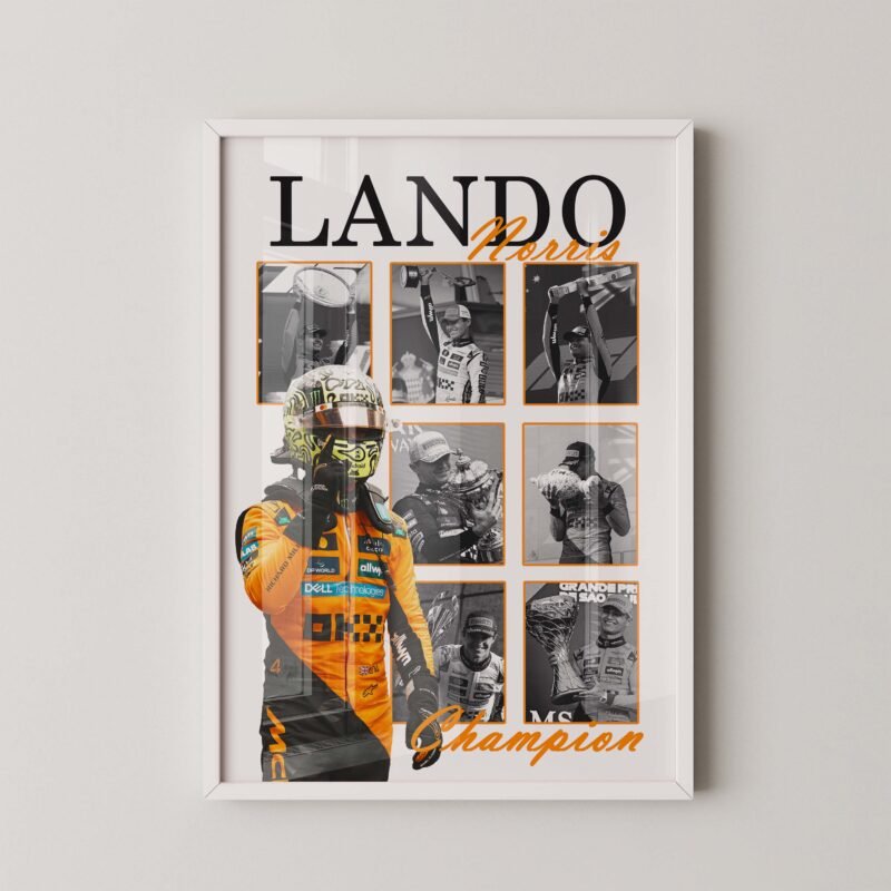 formula 1 2025 World Champion Lando Norris poster