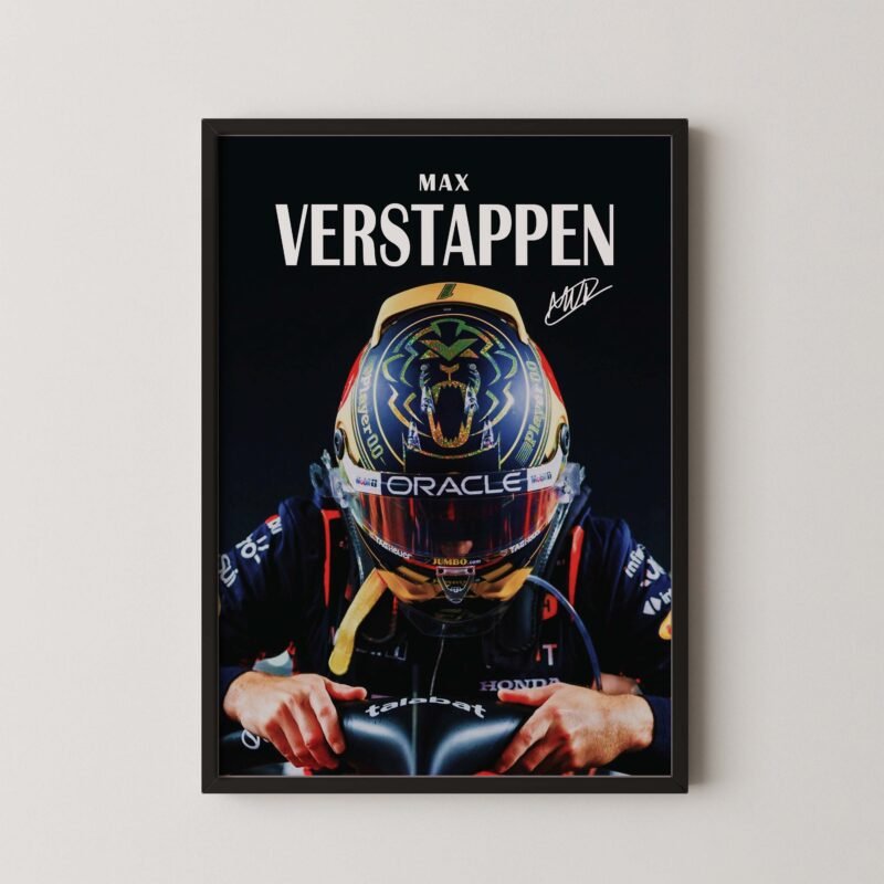 Max Verstappen F1 red bull helmet poster