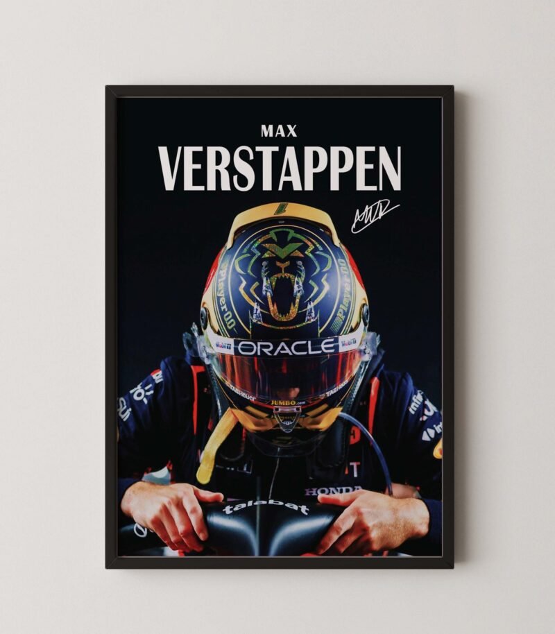 Max Verstappen F1 red bull helmet poster