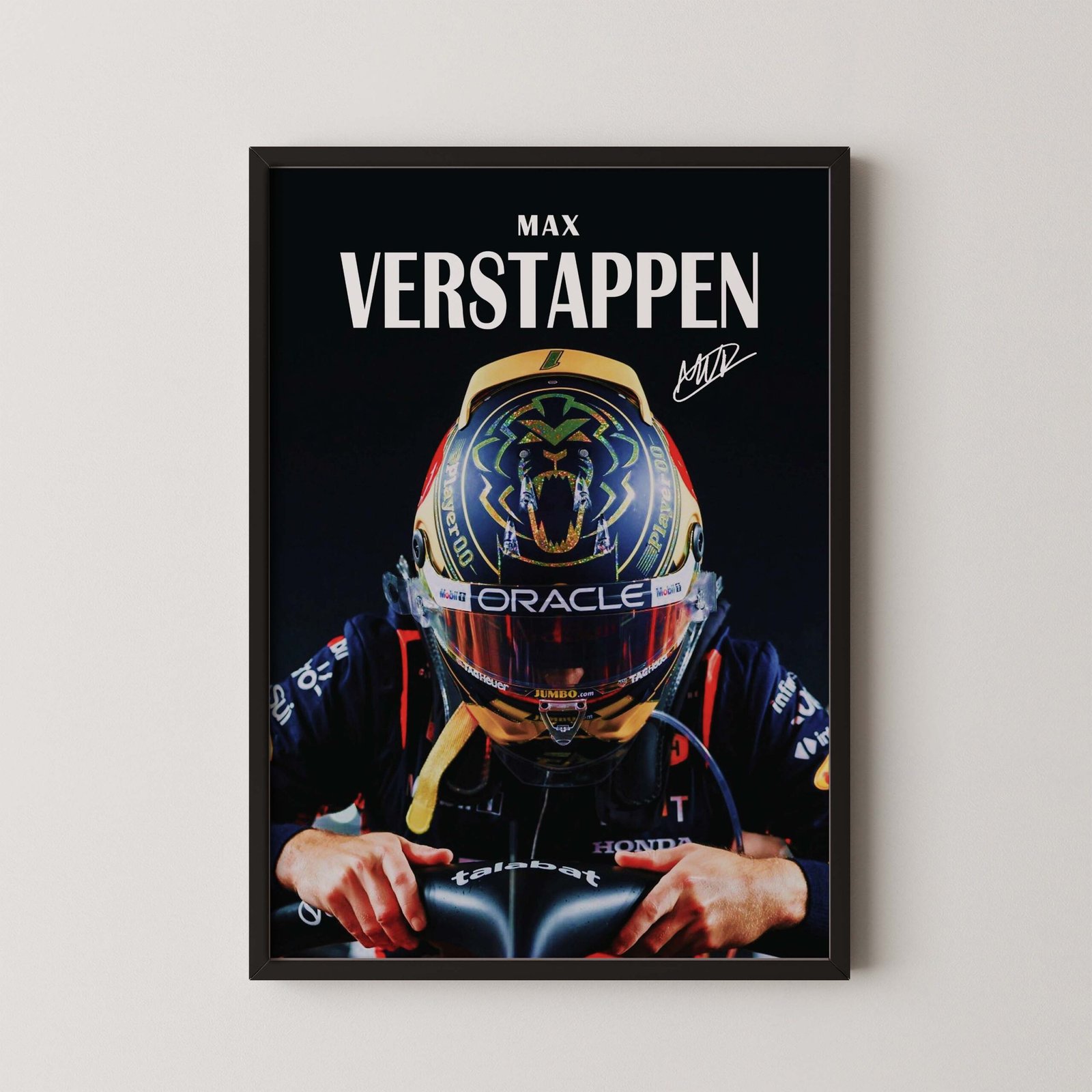Max Verstappen F1 red bull helmet poster