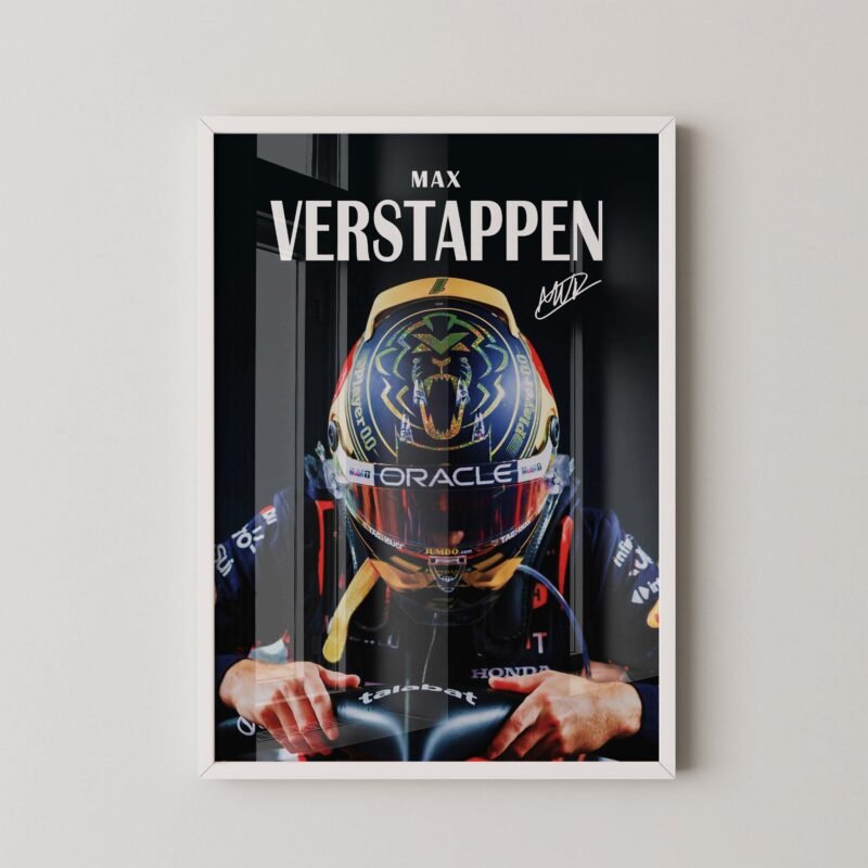 Max Verstappen F1 red bull helmet poster
