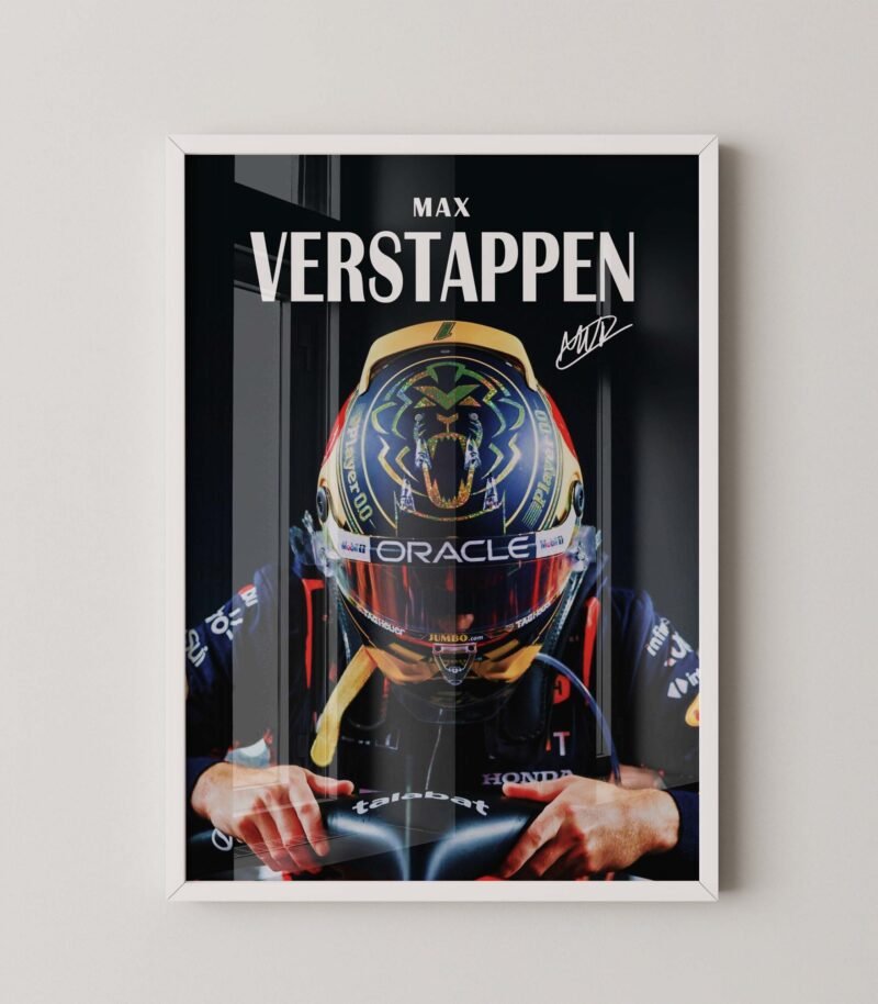 Max Verstappen F1 red bull helmet poster