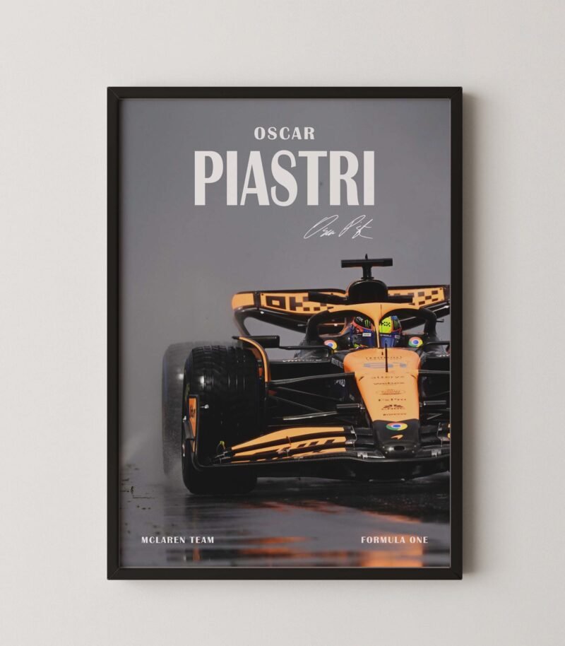 Oscar Piastri F1 Mclaren Racing Poster