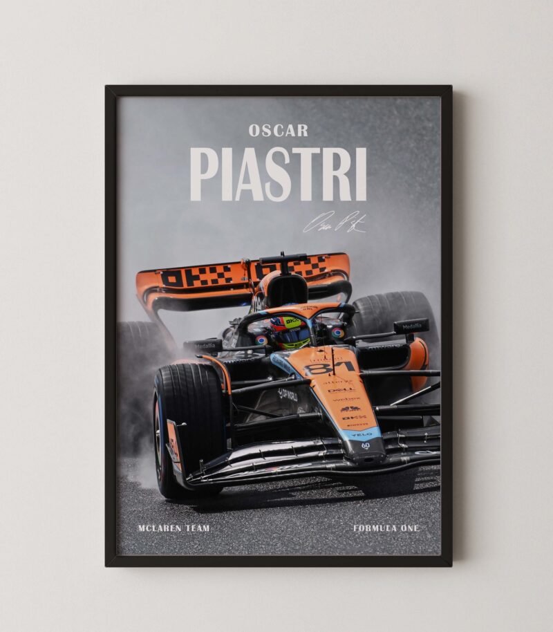 Formula 1 mclaren oscar piastri sign poster