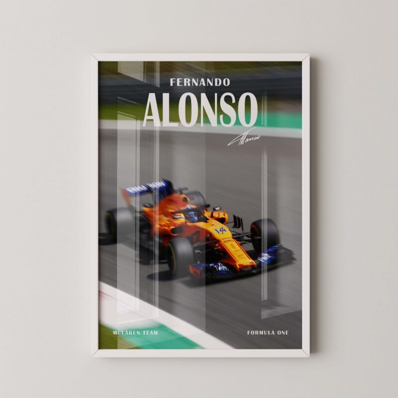 Formula 1 mclaren fernando alonso poster