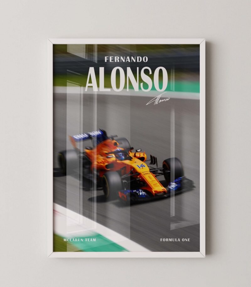 Formula 1 mclaren fernando alonso poster