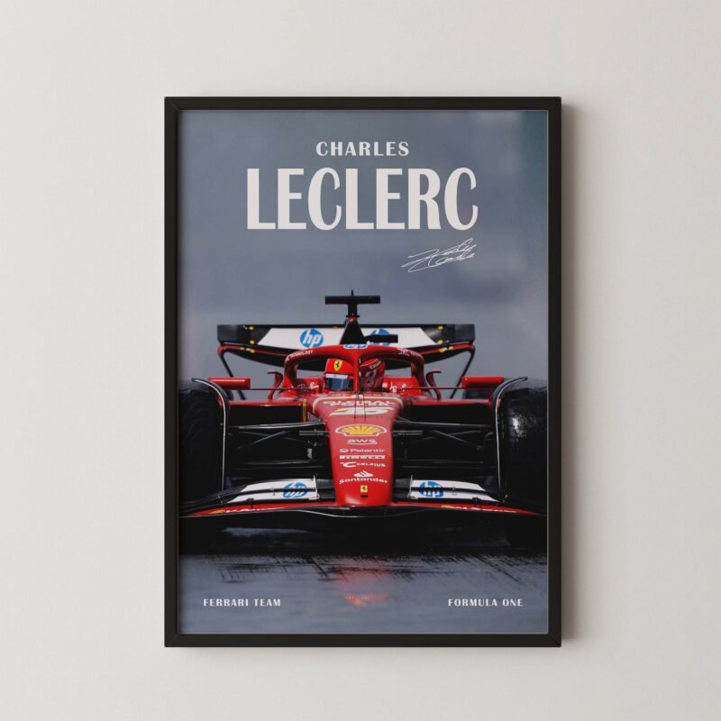 F1 Ferrari Leclerc Racing Poster Digital Downlad