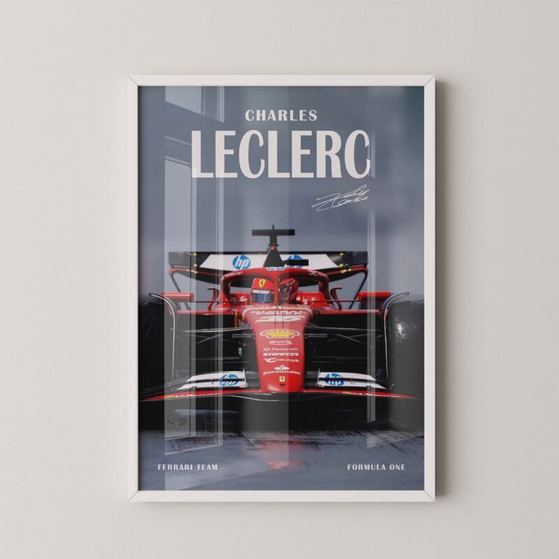 F1 Ferrari Leclerc Racing Poster Digital Downlad