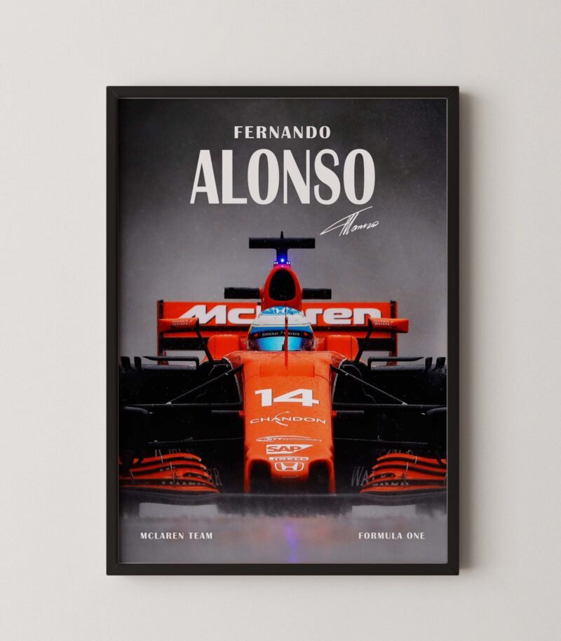 F1 mclaren honda fernando alonso poster