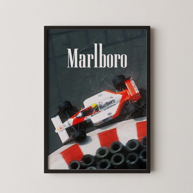 retro f1 mclaren marlboro digital poster