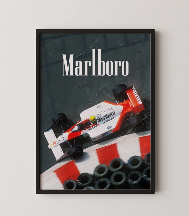 retro f1 mclaren marlboro digital poster