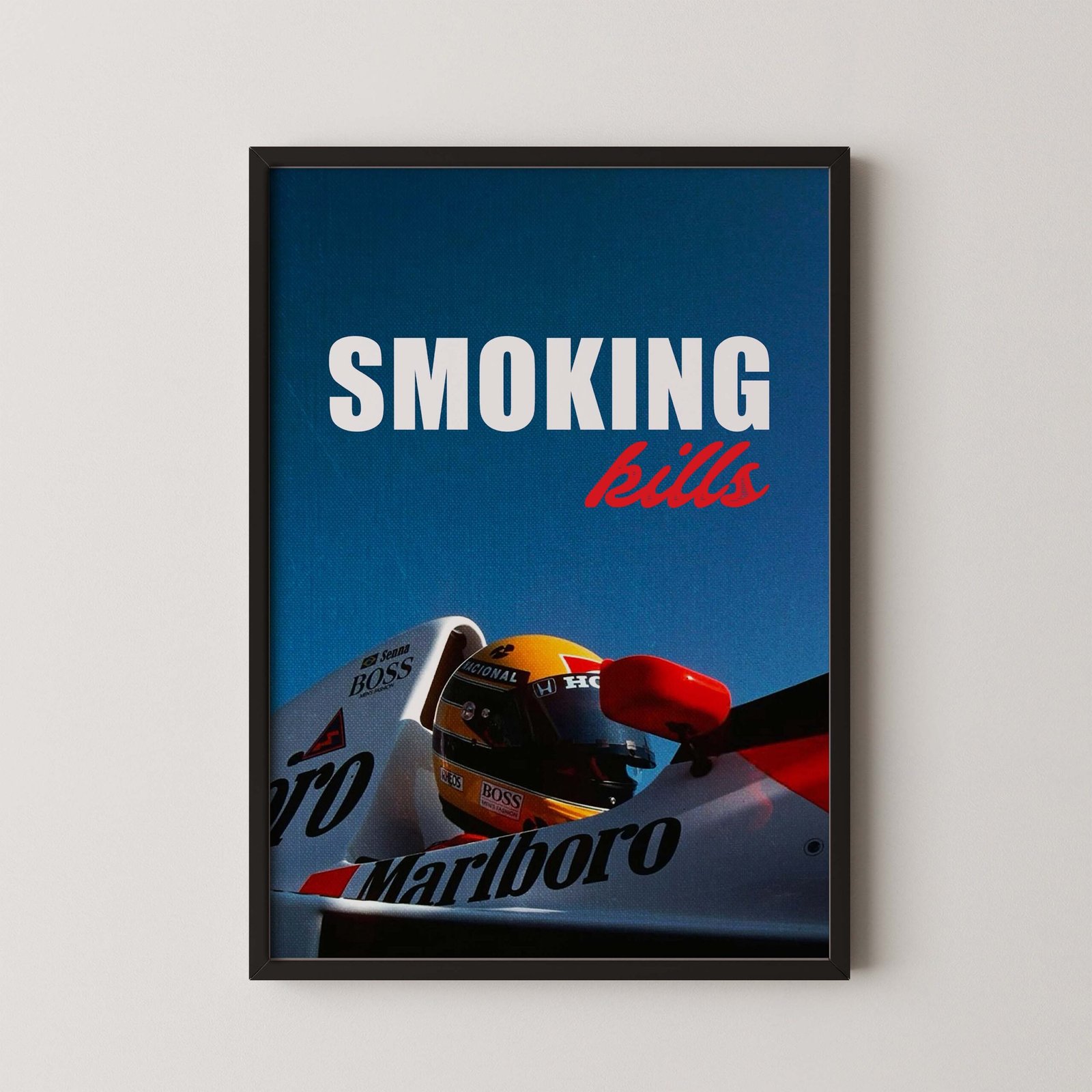 Formula One Smoking Kills digital poster