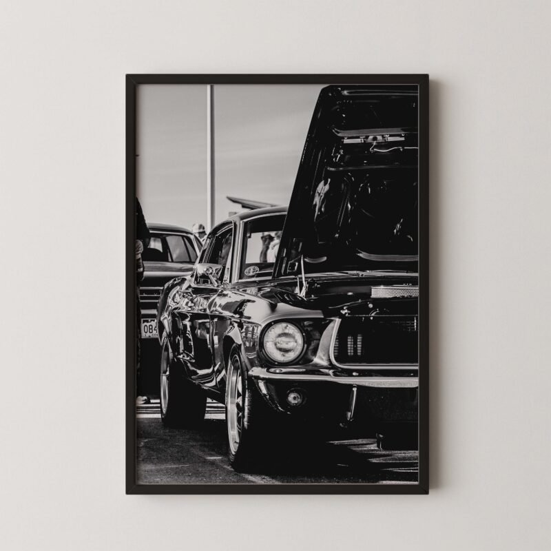 Monochrome Mustang Poster