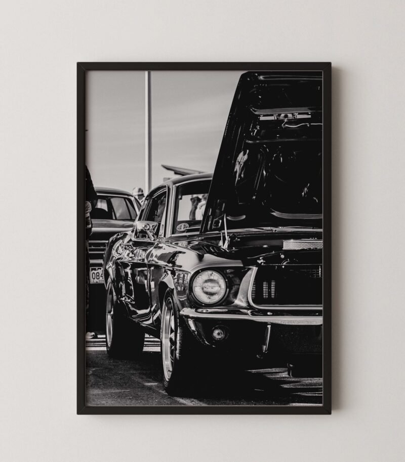 Monochrome Mustang Poster