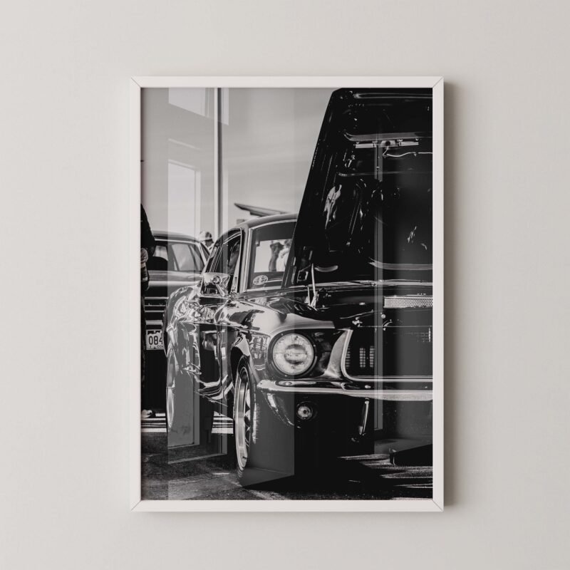 Monochrome Mustang Poster