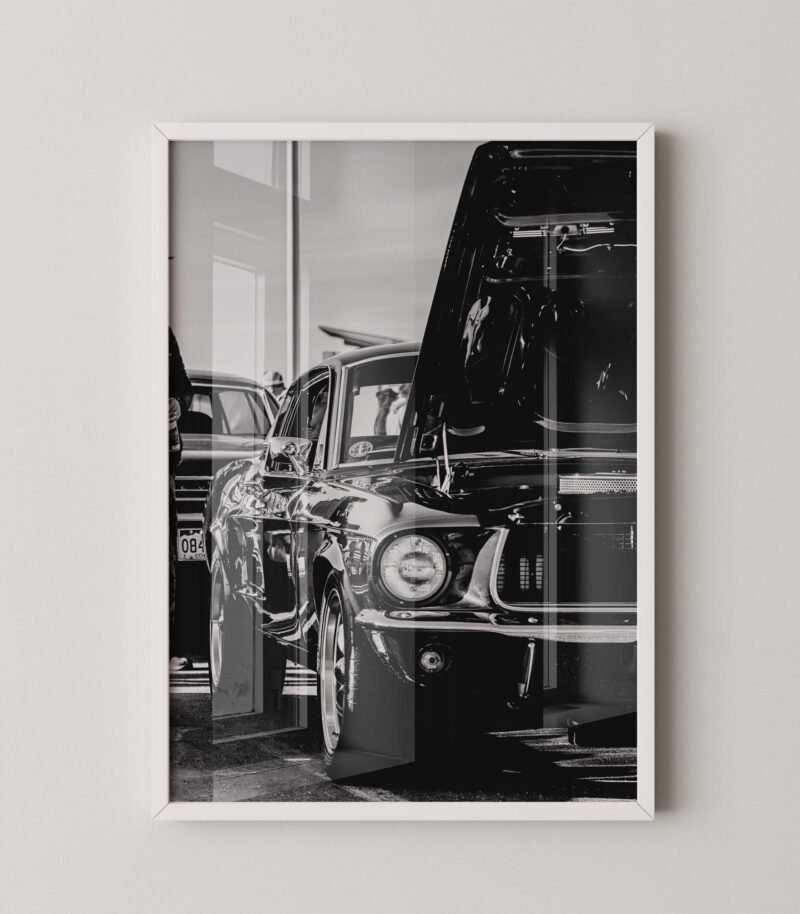 Monochrome Mustang Poster