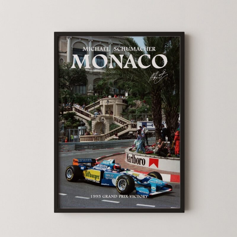 Michael Schumacher Monaco Grand Prix Victory Poster
