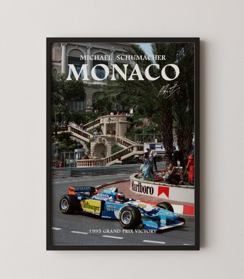 Michael Schumacher Monaco Grand Prix Victory Poster