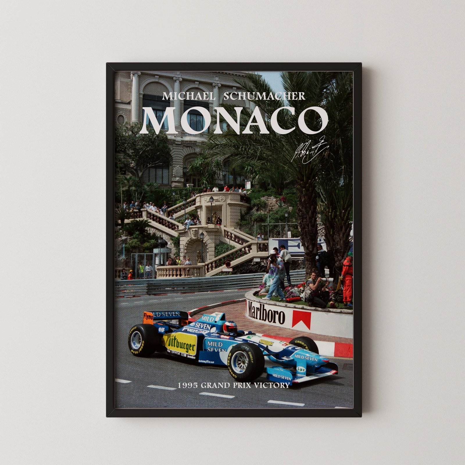 Michael Schumacher Monaco Grand Prix Victory Poster