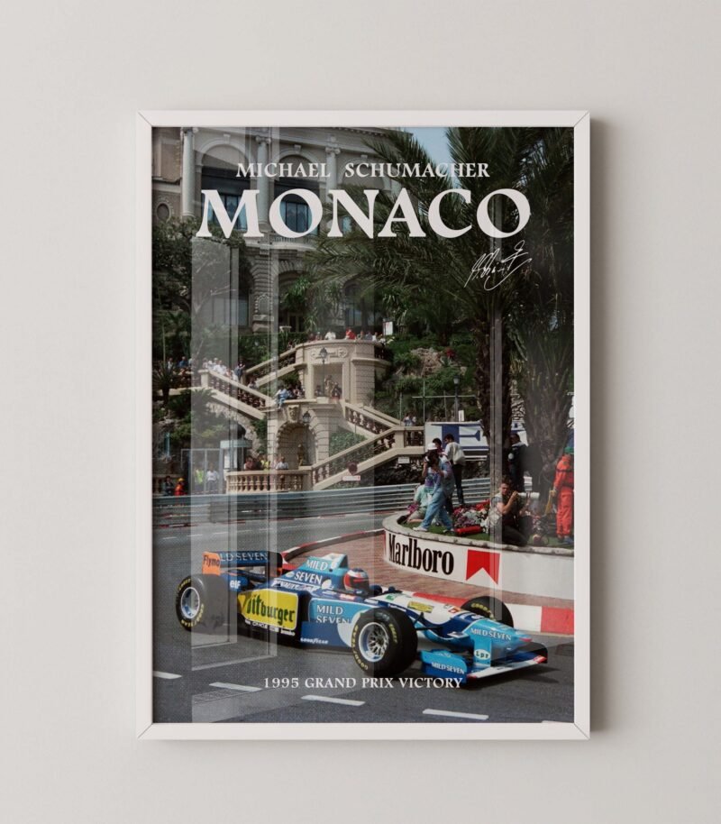 Michael Schumacher Monaco Grand Prix Victory Poster
