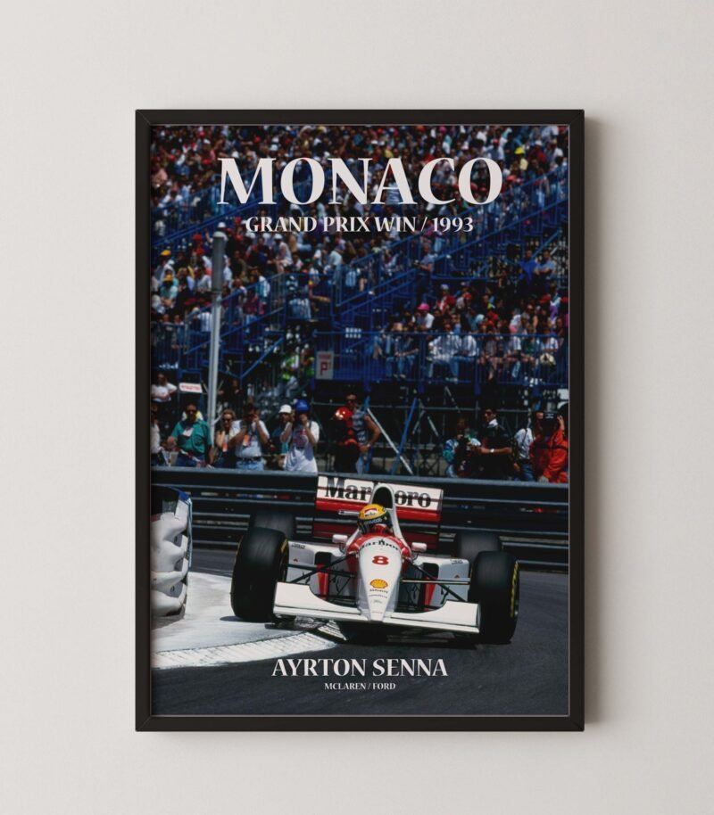Ayrton Senna Vintage Monaco Grand prix Poster