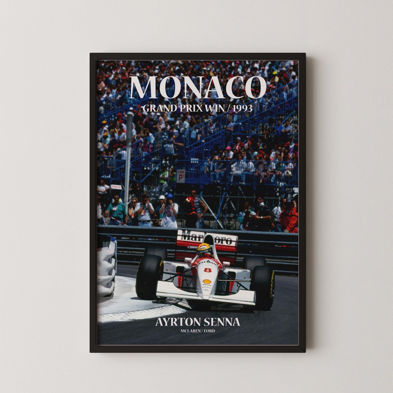 Ayrton Senna Vintage Monaco Grand prix Poster