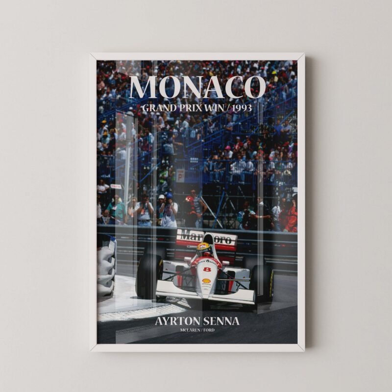 Ayrton Senna Vintage Monaco Grand prix Poster