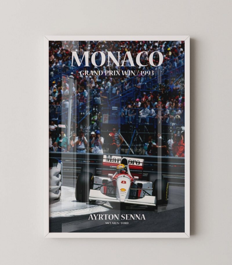 Ayrton Senna Vintage Monaco Grand prix Poster