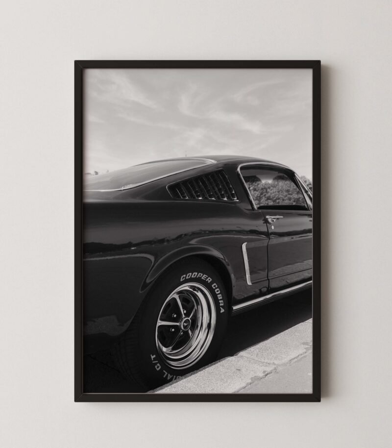 Vintage Mustang Rear View Print