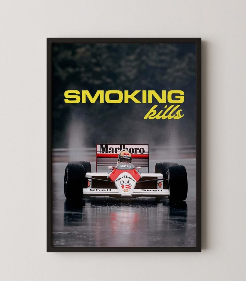 Vintage F1 Smoking Kills Mclaren Poster