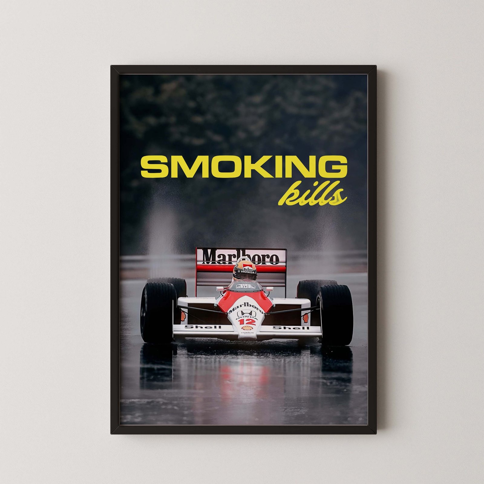 Vintage F1 Smoking Kills Mclaren Poster