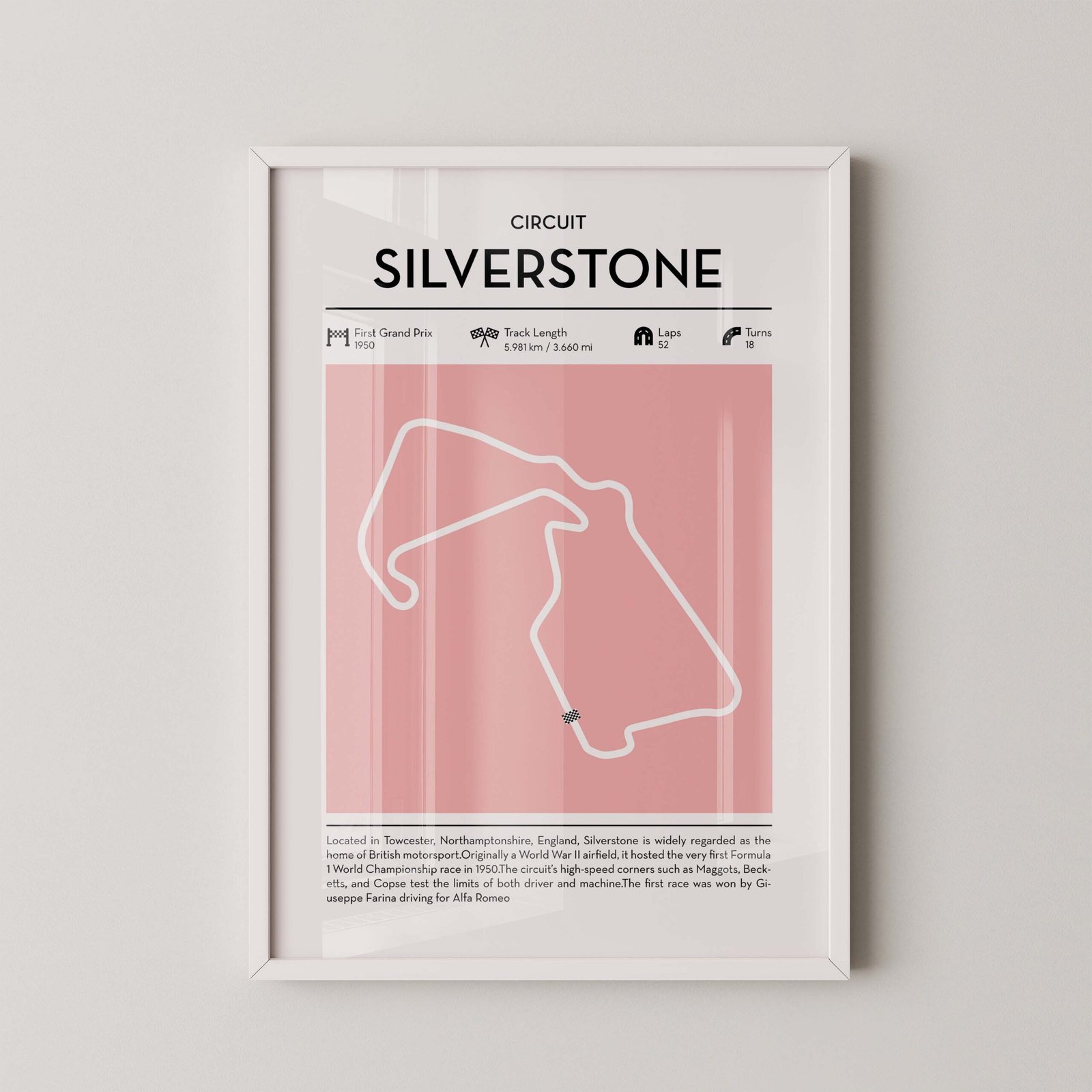Silverstone Formula 1 Track Map Print - Image 2