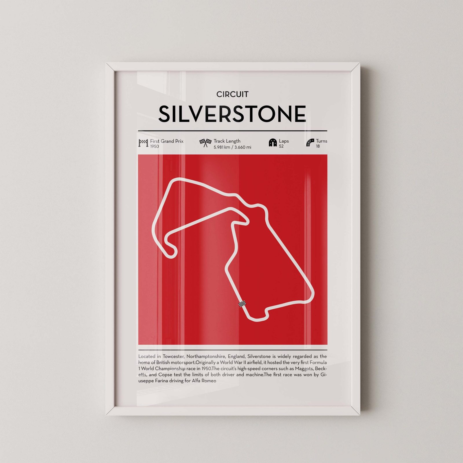 Silverstone F1 Circuit Map Poster - Image 2