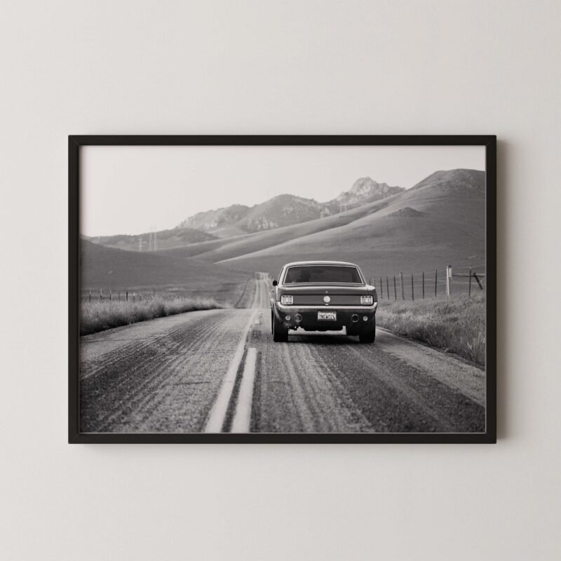 Vintage Ford Mustang on Road Print